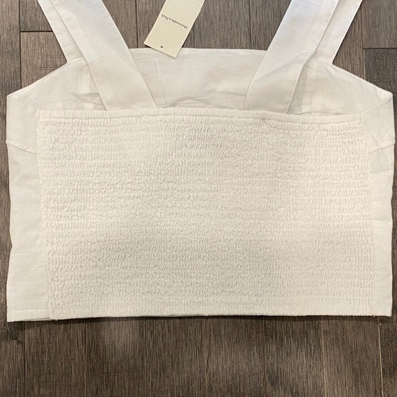Abercrombie & Fitch White Cotton Crop Top - Picture 2 of 5